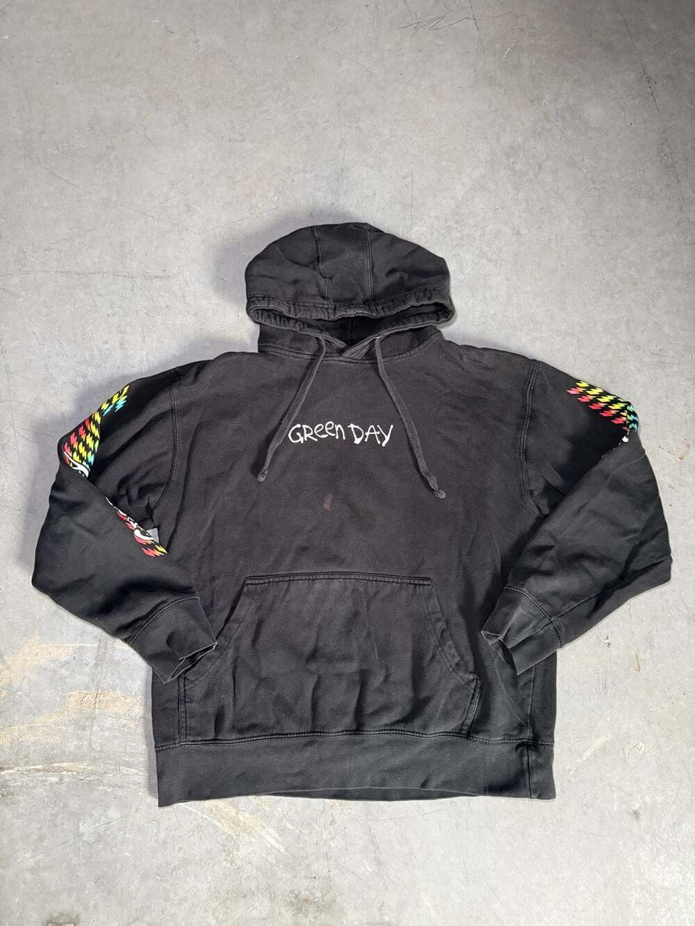 Y2K Green Day Unicorn Rainbow Hoodie Black